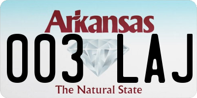AR license plate 003LAJ