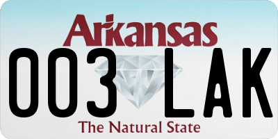 AR license plate 003LAK