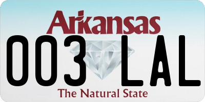 AR license plate 003LAL