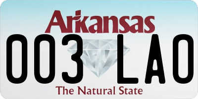 AR license plate 003LAO