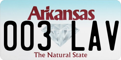 AR license plate 003LAV