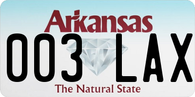 AR license plate 003LAX