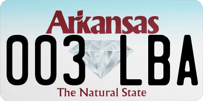 AR license plate 003LBA