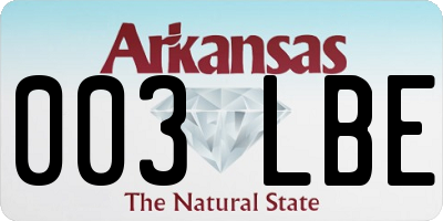 AR license plate 003LBE