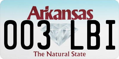 AR license plate 003LBI