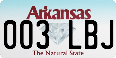 AR license plate 003LBJ