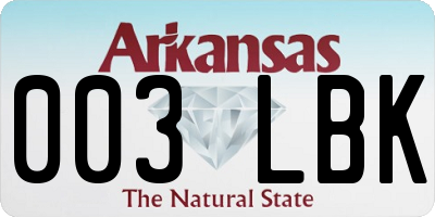 AR license plate 003LBK