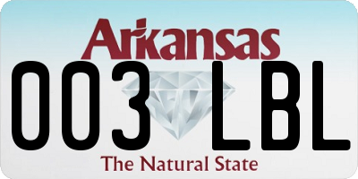 AR license plate 003LBL