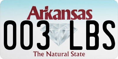 AR license plate 003LBS
