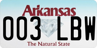 AR license plate 003LBW
