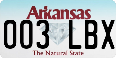 AR license plate 003LBX