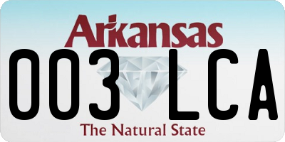 AR license plate 003LCA