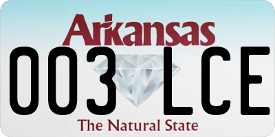 AR license plate 003LCE