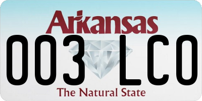 AR license plate 003LCO