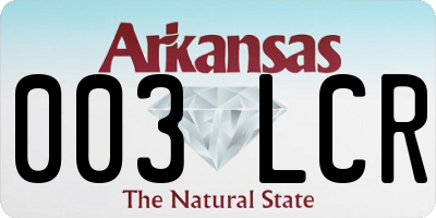 AR license plate 003LCR
