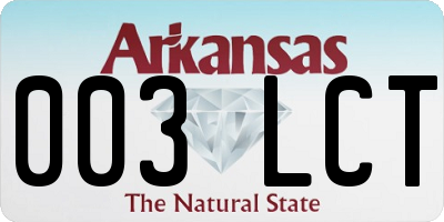 AR license plate 003LCT