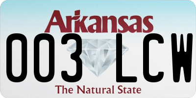 AR license plate 003LCW
