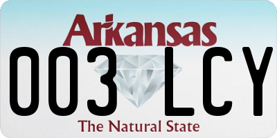 AR license plate 003LCY