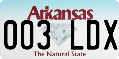 AR license plate 003LDX