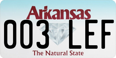 AR license plate 003LEF