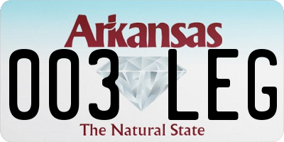AR license plate 003LEG