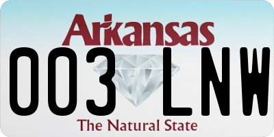 AR license plate 003LNW