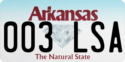 AR license plate 003LSA