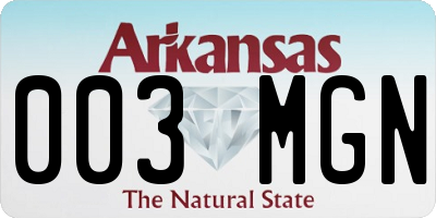 AR license plate 003MGN
