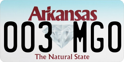 AR license plate 003MGO