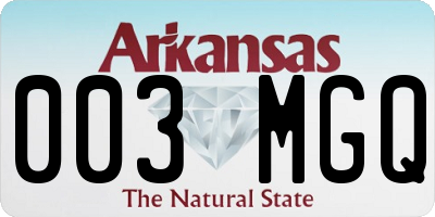 AR license plate 003MGQ