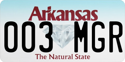 AR license plate 003MGR