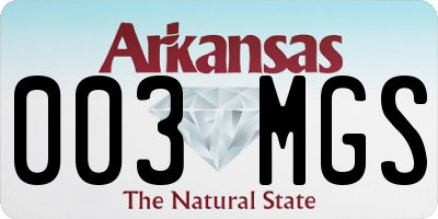 AR license plate 003MGS