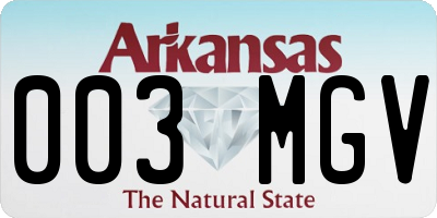 AR license plate 003MGV