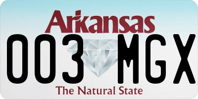 AR license plate 003MGX