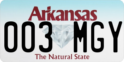 AR license plate 003MGY
