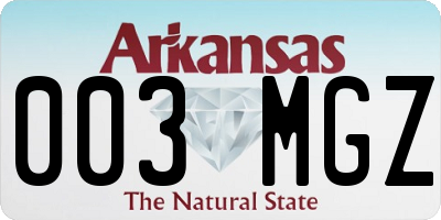AR license plate 003MGZ