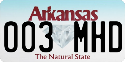 AR license plate 003MHD