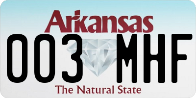 AR license plate 003MHF