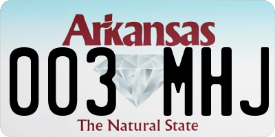AR license plate 003MHJ