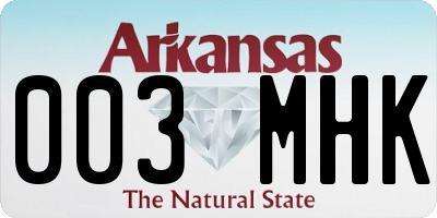AR license plate 003MHK