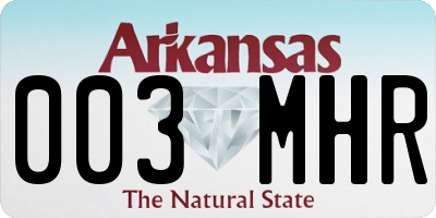 AR license plate 003MHR