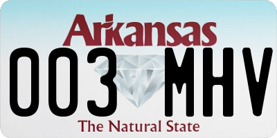 AR license plate 003MHV