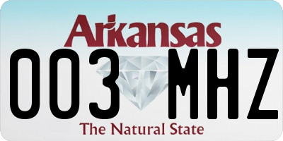 AR license plate 003MHZ