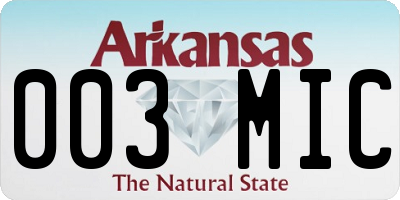 AR license plate 003MIC