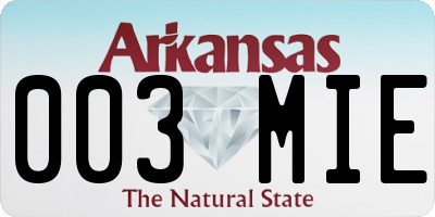 AR license plate 003MIE