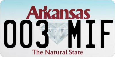 AR license plate 003MIF