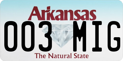 AR license plate 003MIG