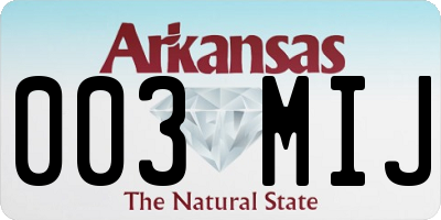 AR license plate 003MIJ