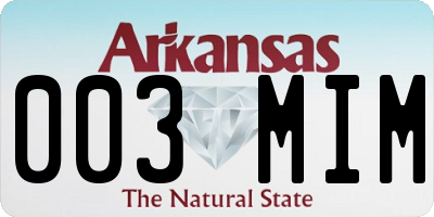 AR license plate 003MIM