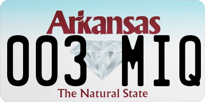 AR license plate 003MIQ